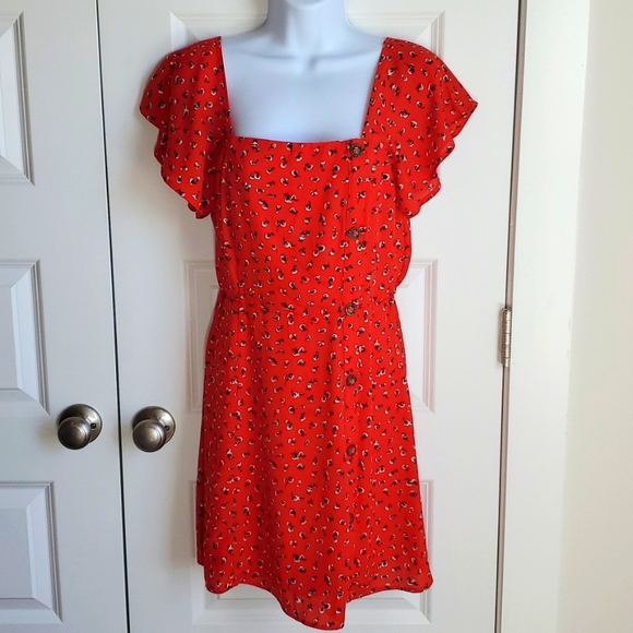 Sienna Sky Dresses & Skirts - Sienna Sky women's S Red dress with button and ruffle detail